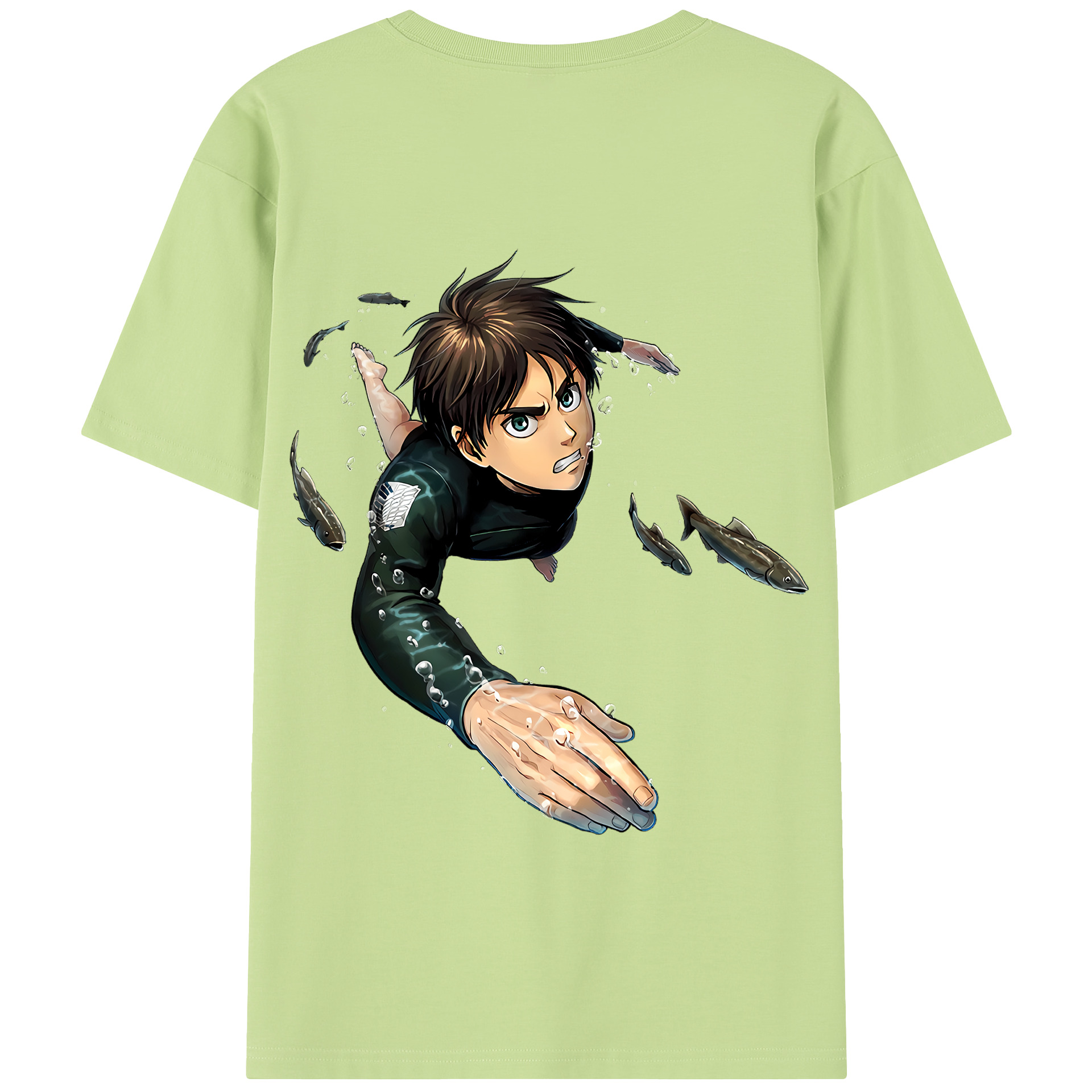 （画像用） 進撃の巨人 エレン･イェーガー Attack on Titan Eren Jäger 綿100％半袖Tシャツ（背面プリント）